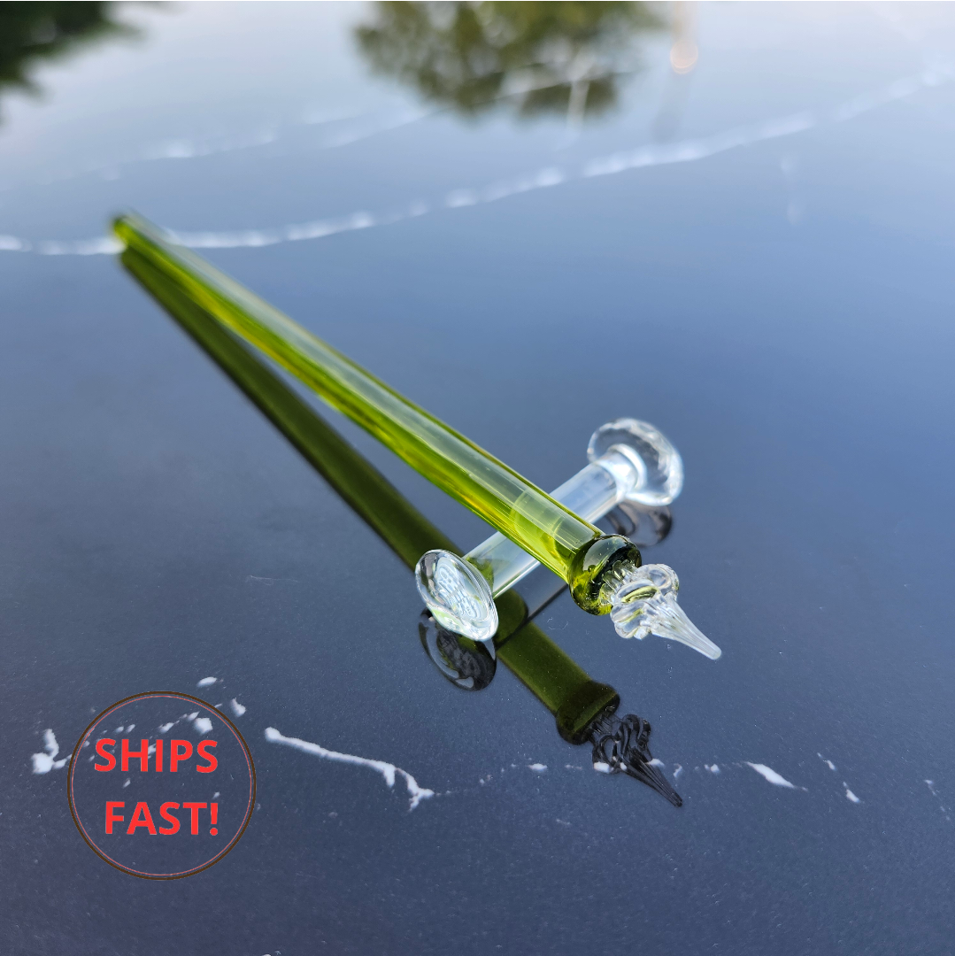 Verdant calligraphy pen for mindful writing and spring-like creativity.