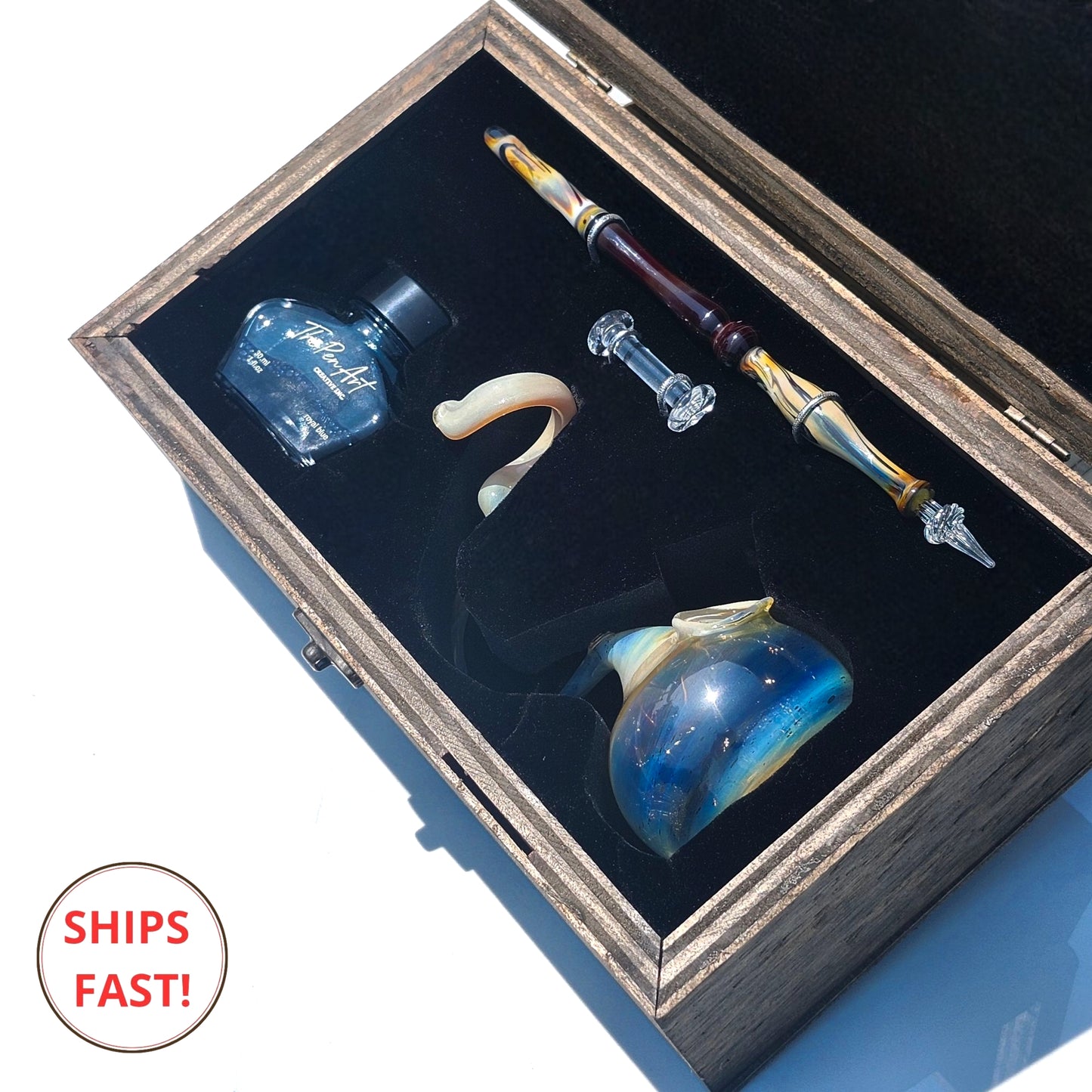Silver-gold fumed cleaning orb with Solaris writing set
