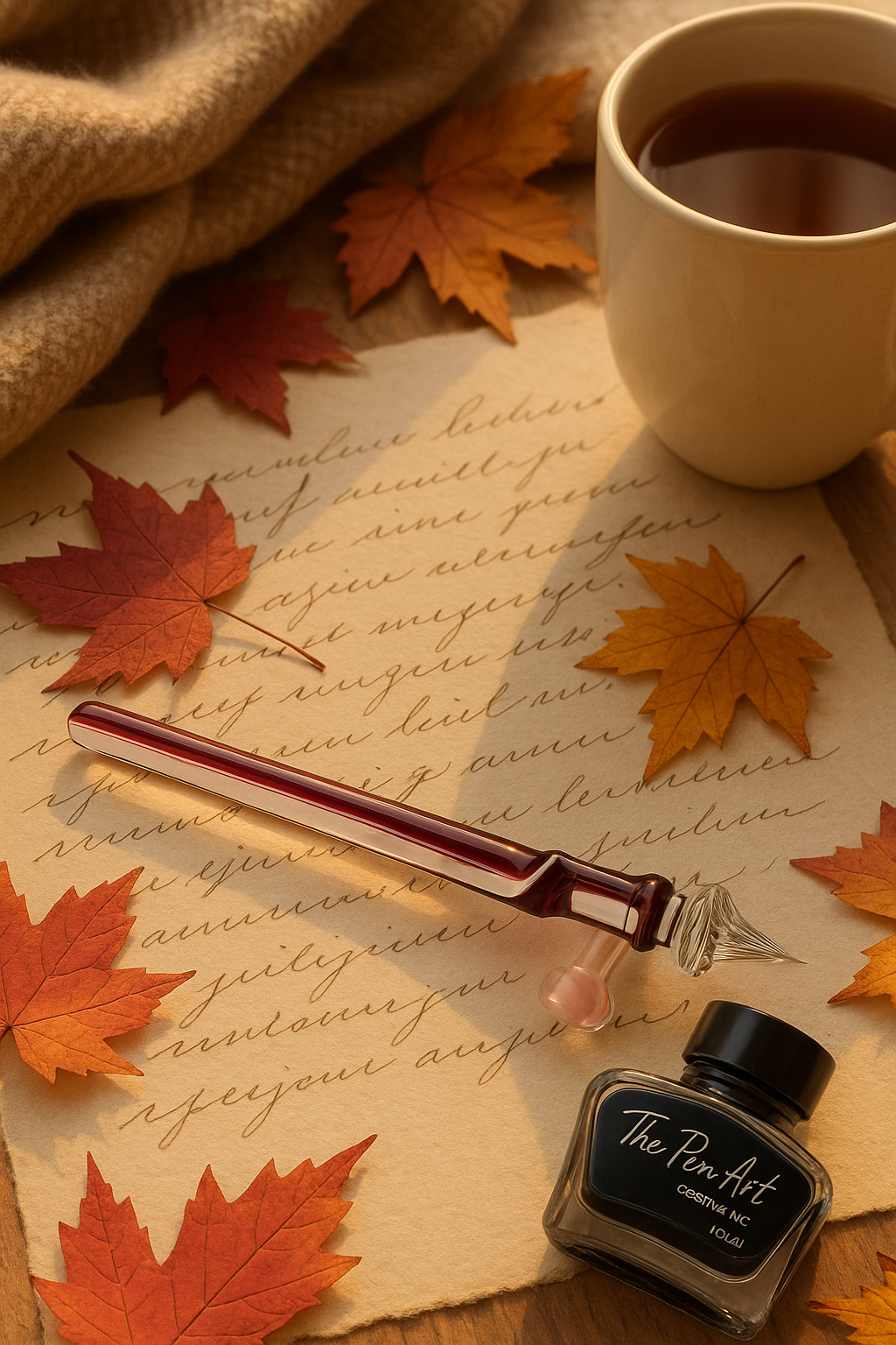 Elegance Series – transparent soft glass dip pens with aventurine shimmer and refined striping, perfect for elegant handwriting.
