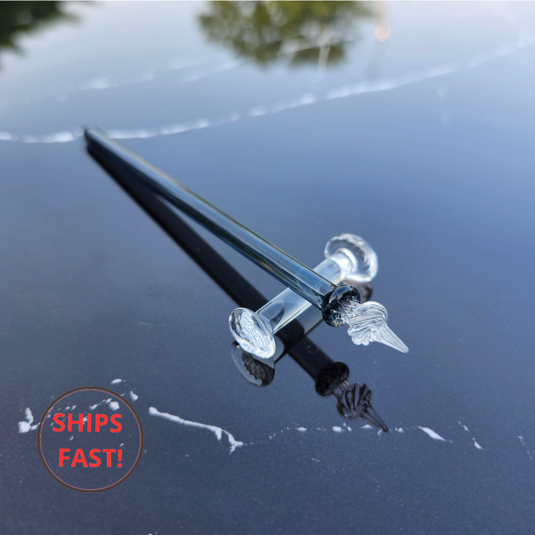 Elegant Shadow glass dip pen photographed as a mindful writing gift for journaling and reflection