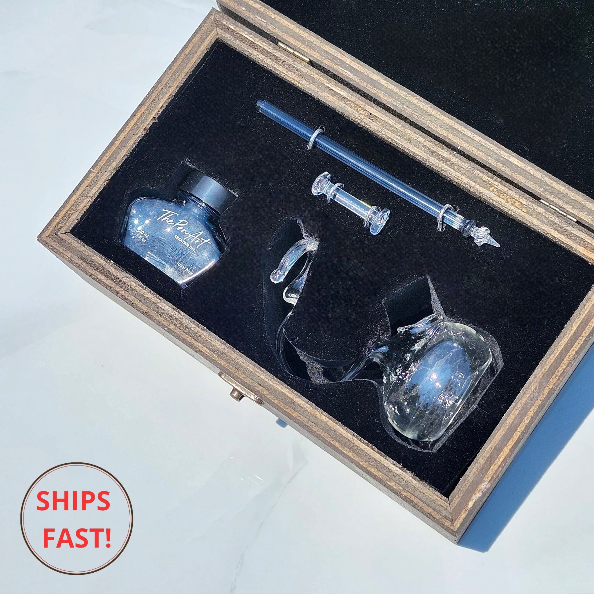 Poetic Shadow transparent dip pen set symbolizing elegance, mystery, and creative depth